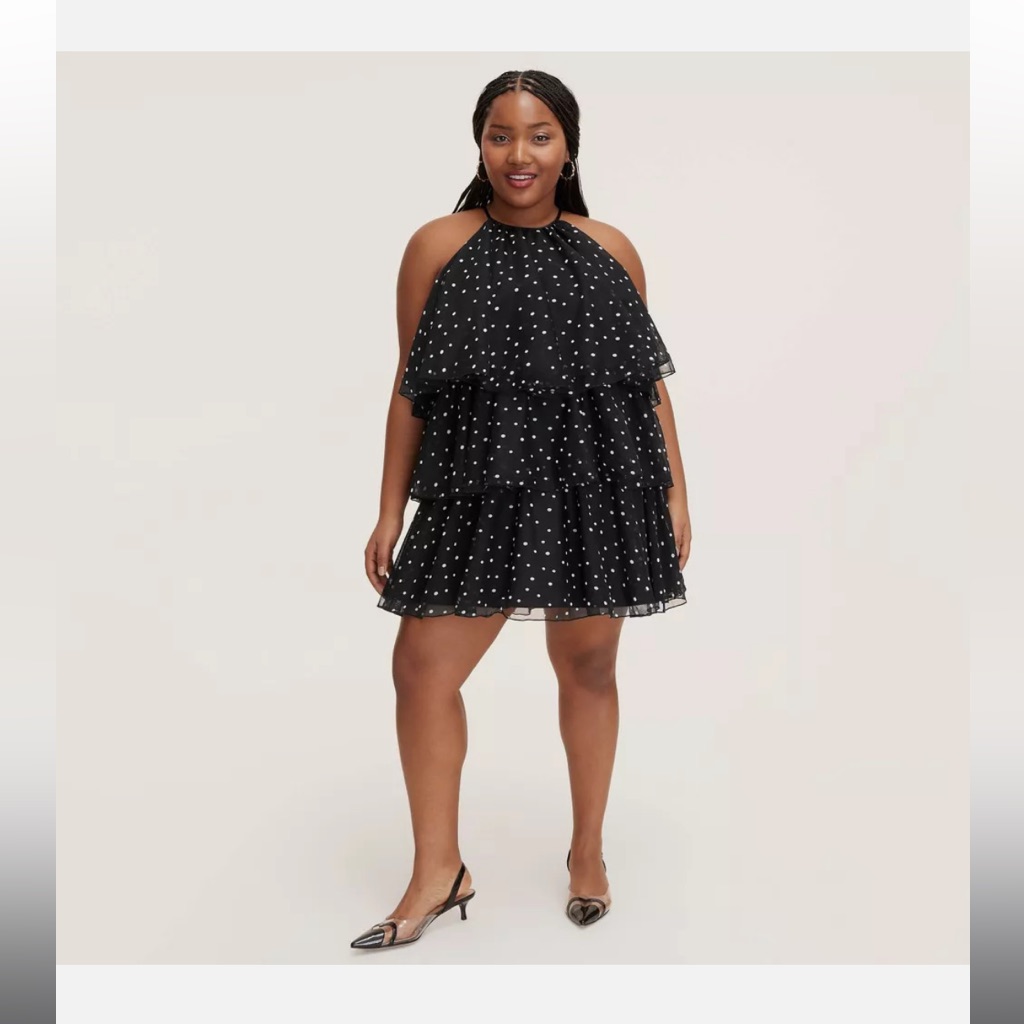 Nwt Kate Spade New York Mini Polka Dot Tiered Mini Dress - M